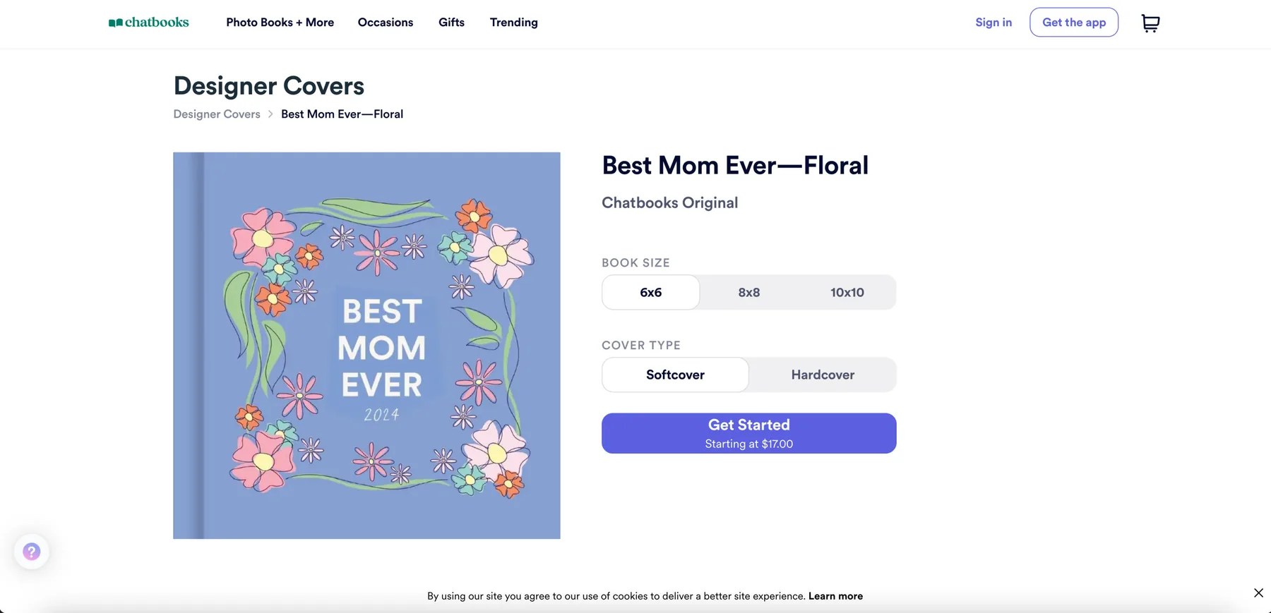 The cover live on the Chatbooks store