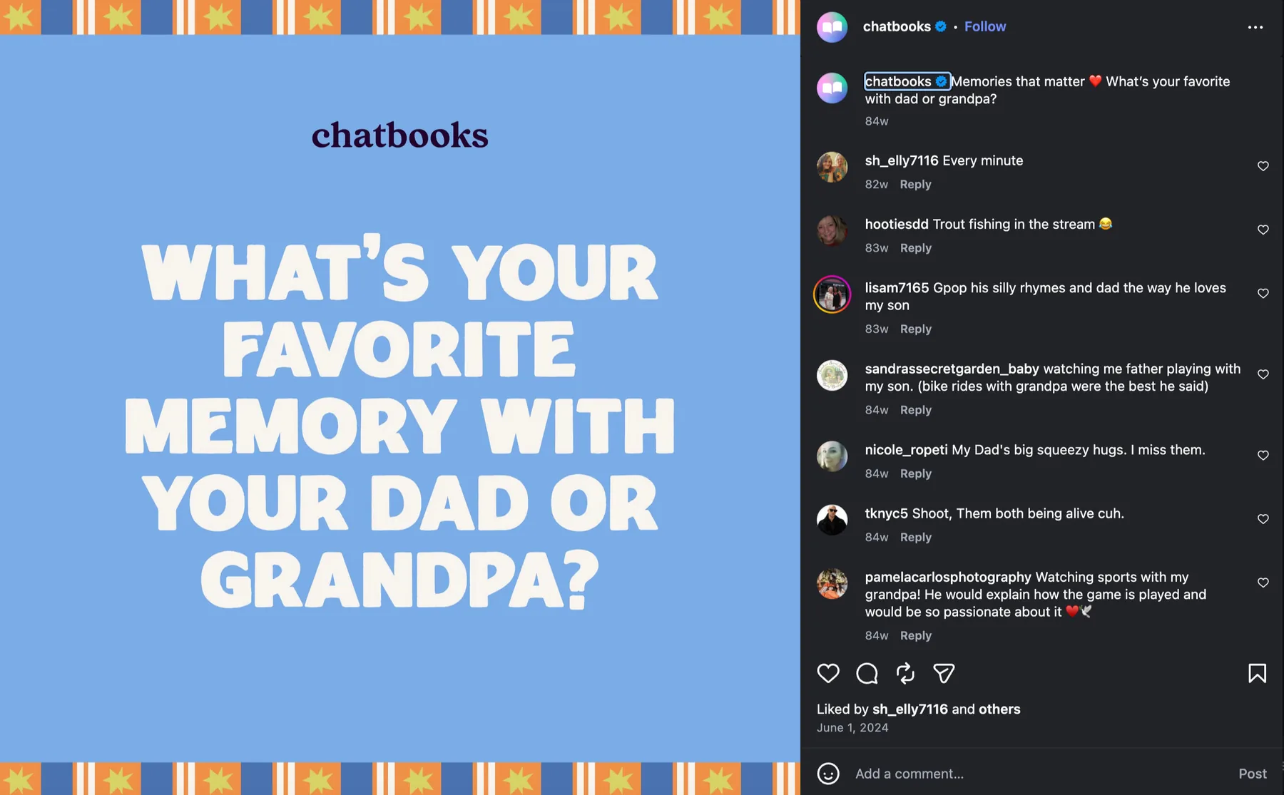 Favorite memory with dad engagement post
